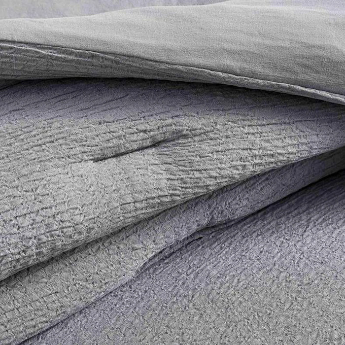 Crimp Loft Textured 3-Piece Full Comforter Set 160X220Cm - Grey