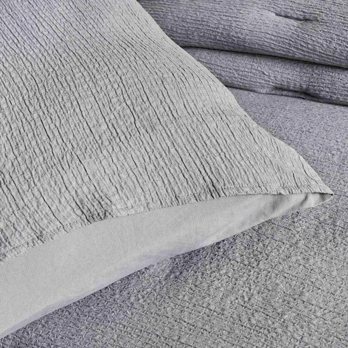 Crimp Loft Textured 3-Piece Full Comforter Set 160X220Cm - Grey