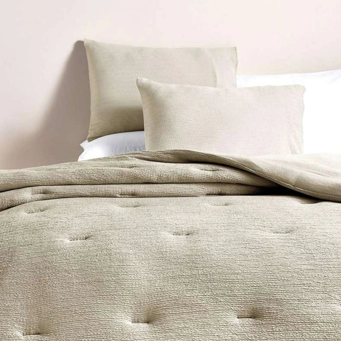 Crimp Loft Textured 3-Piece King Comforter Set 240X260Cm - Beige Pan Home