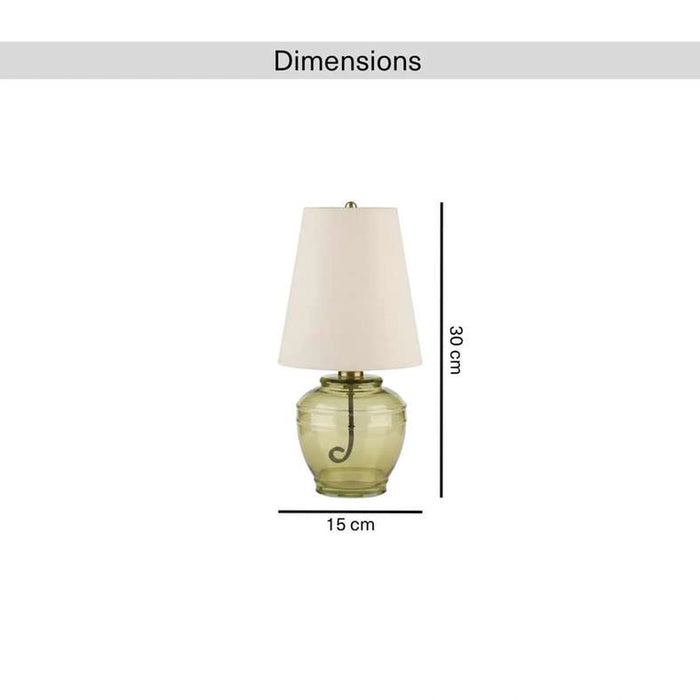 Criven E27 Glass Table Lamp 15X30Cm - Antique Green