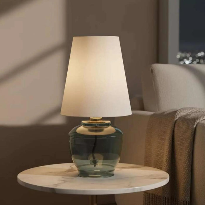 Criven E27 Glass Table Lamp 15X30Cm - Light Blue