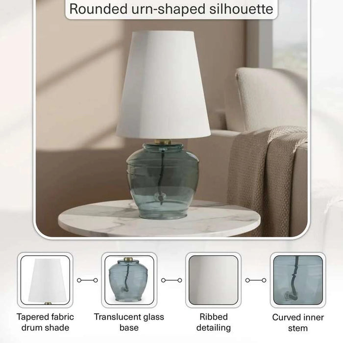 Criven E27 Glass Table Lamp 15X30Cm - Light Blue