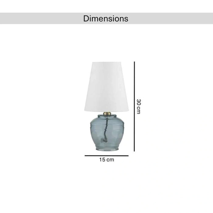 Criven E27 Glass Table Lamp 15X30Cm - Light Blue