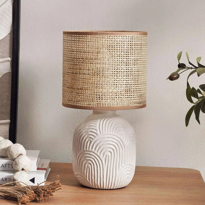Criver E-27 Ceramic Table Lamp 18X18X34Cm - Natural