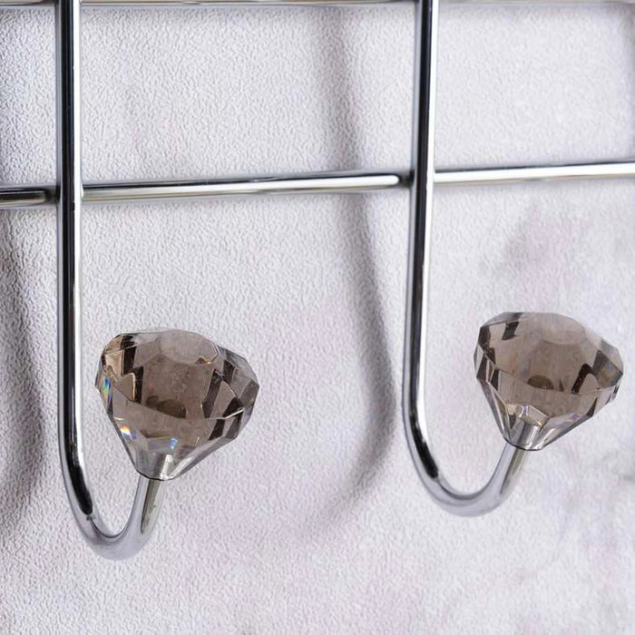 Crown Over The Door Metal Hook With 6 Knobs 26X12X23.5Cm -Chrome Pan Home