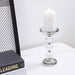 Crystal Pillar Candle Holder 10X10X19.5Cm- Smoked Grey Pan Home