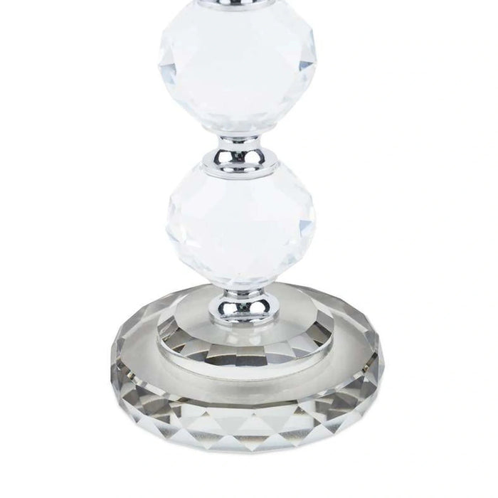 Crystal Pillar Candle Holder 10X10X19.5Cm- Smoked Grey Pan Home