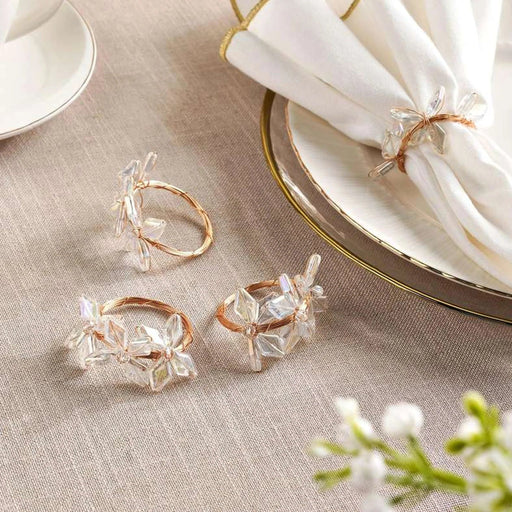 Crystal Star 4 Piece Napkin Ring Set 4.5X4Cm- Copper Pan Home