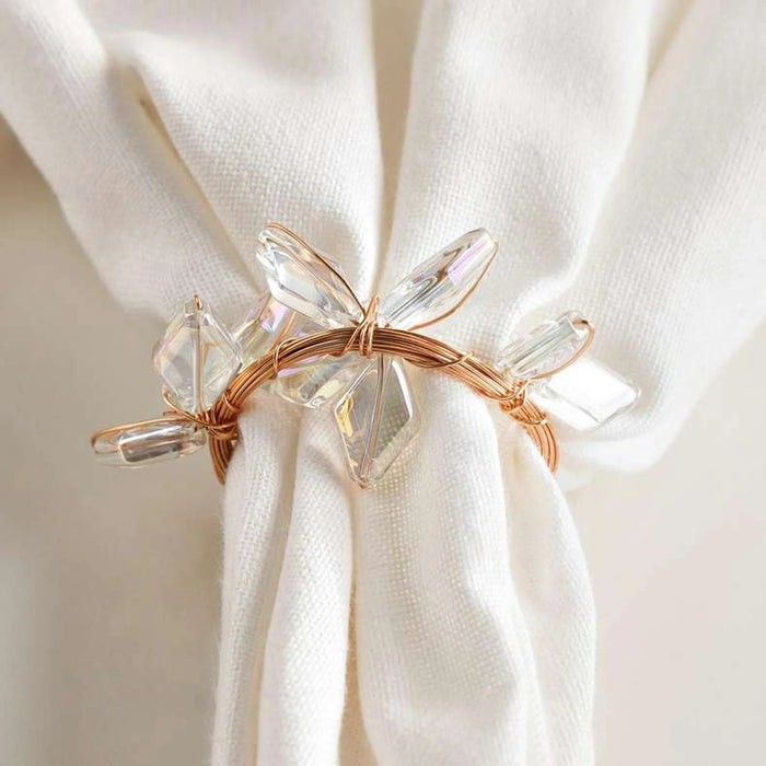 Crystal Star 4 Piece Napkin Ring Set 4.5X4Cm- Copper Pan Home