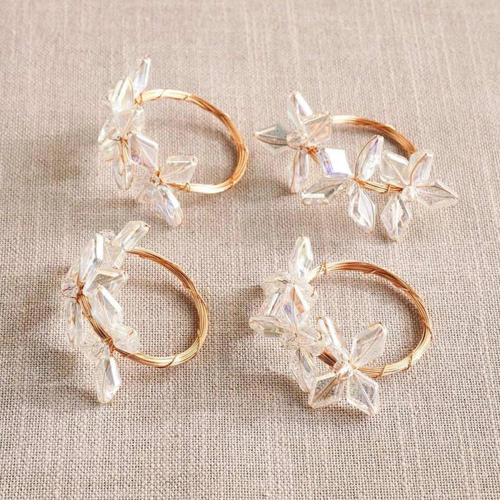 Crystal Star 4 Piece Napkin Ring Set 4.5X4Cm- Copper Pan Home