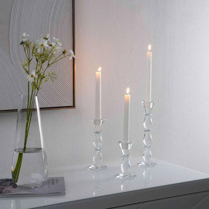Crystal Taper Candle Holder 8X8X11.5Cm- Clear Pan Home