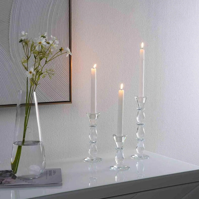 Crystal Taper Candle Holder 8X8X24.5Cm- Clear Pan Home