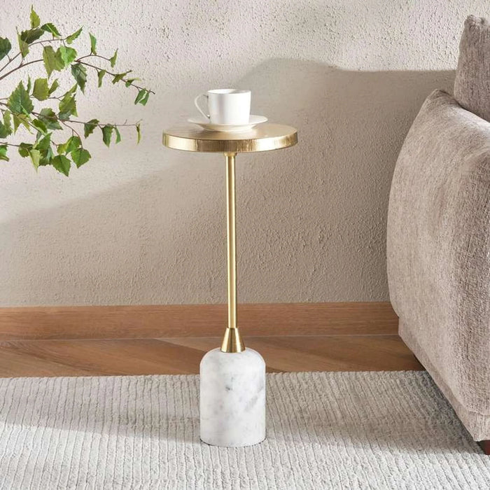 Cynan Drink Table Marble - White & Gold