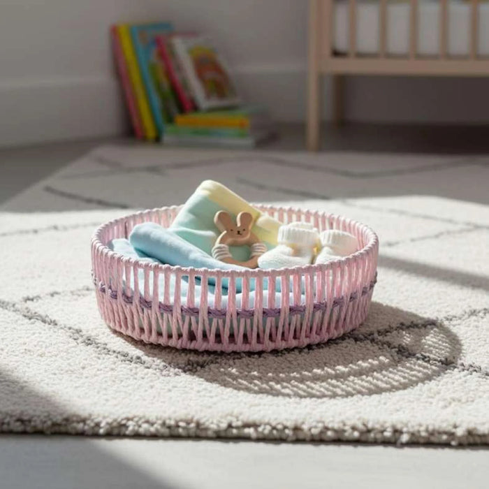 Cynthia Paper Rope Basket 30X30X10Cm  - Pink