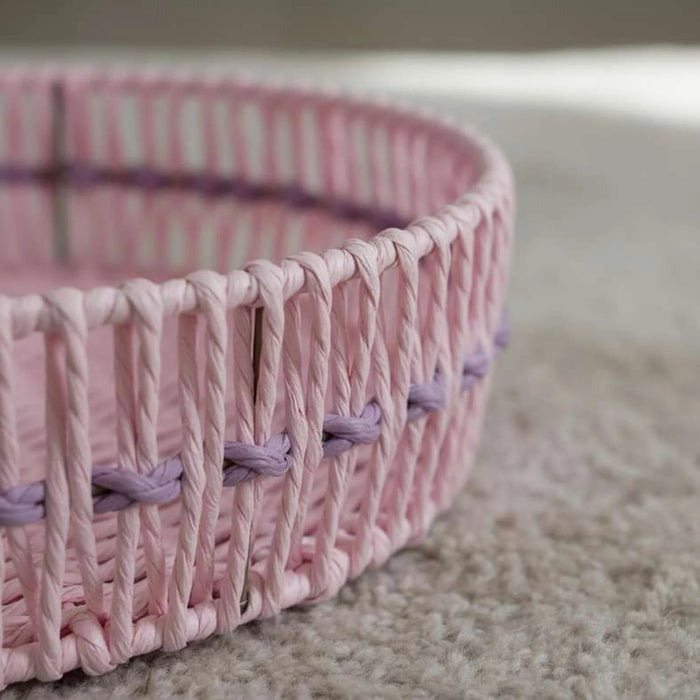 Cynthia Paper Rope Basket 30X30X10Cm  - Pink