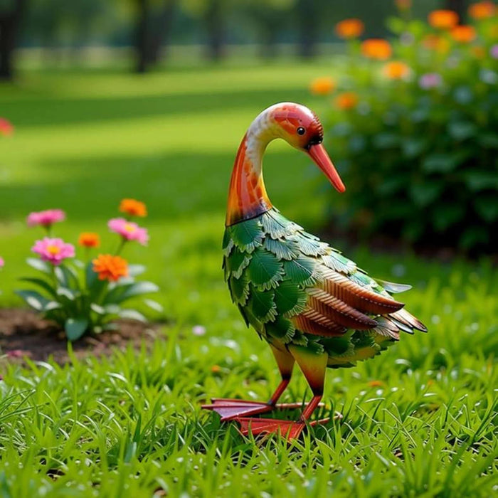 Daffy Metal Duck With Head Back 27.9X15.9X36.8Cm - Green Pan Home