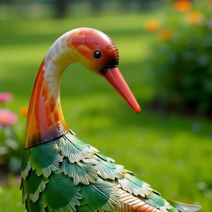 Daffy Metal Duck With Head Back 27.9X15.9X36.8Cm - Green Pan Home