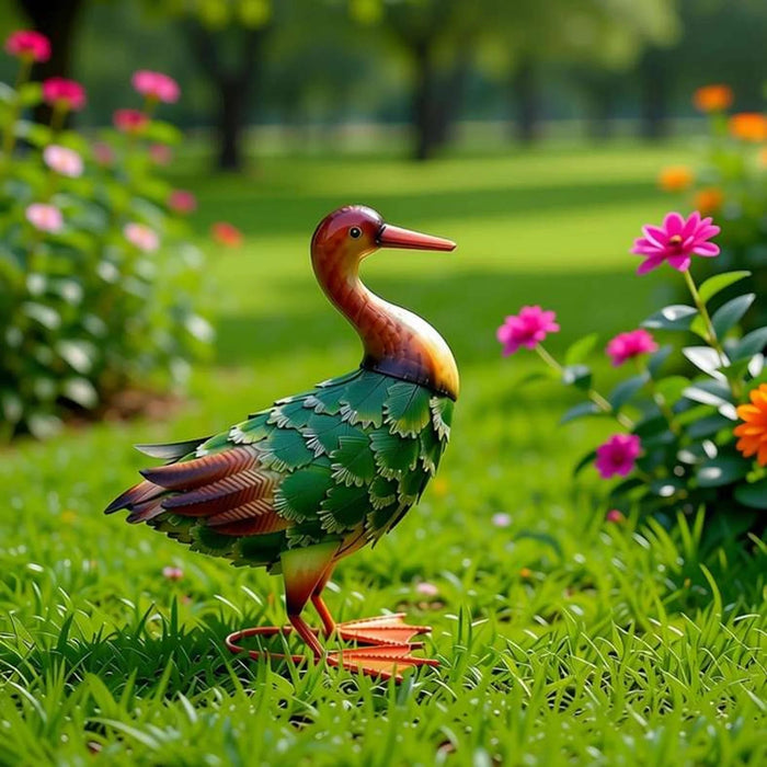 Daffy Metal Duck With Head Forward 29.2X15.9X26.8Cm - Green Pan Home