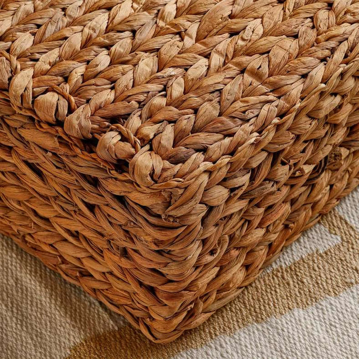 Dahlia Water Hyacith Square Flat Pouf 58X58X18Cm - Natural