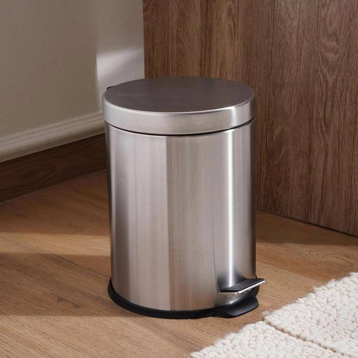 Daily Soft Close Metal Pedal Bin 3L - Chrome Pan Home