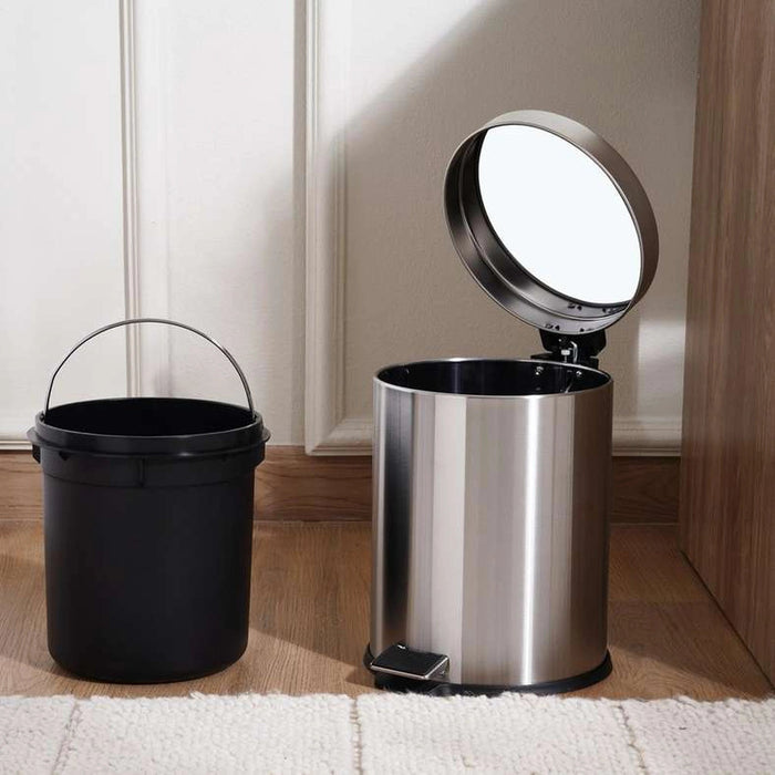 Daily Soft Close Metal Pedal Bin - Chrome Pan Home