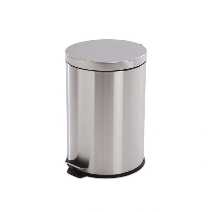 Daily Soft Close Metal Pedal Bin 12L - Chrome Pan Home