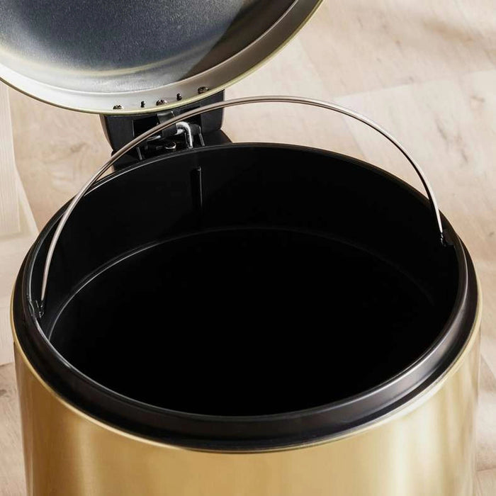 Daily Soft Close Metal Pedal Bin 12 L - Gold Pan Home