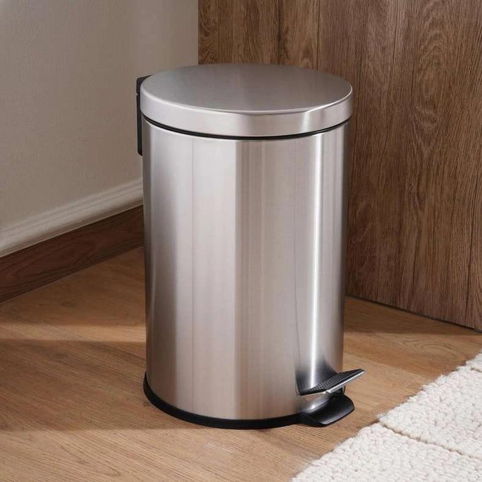 Daily Soft Close Metal Pedal Bin . 20L - Chrome Pan Home