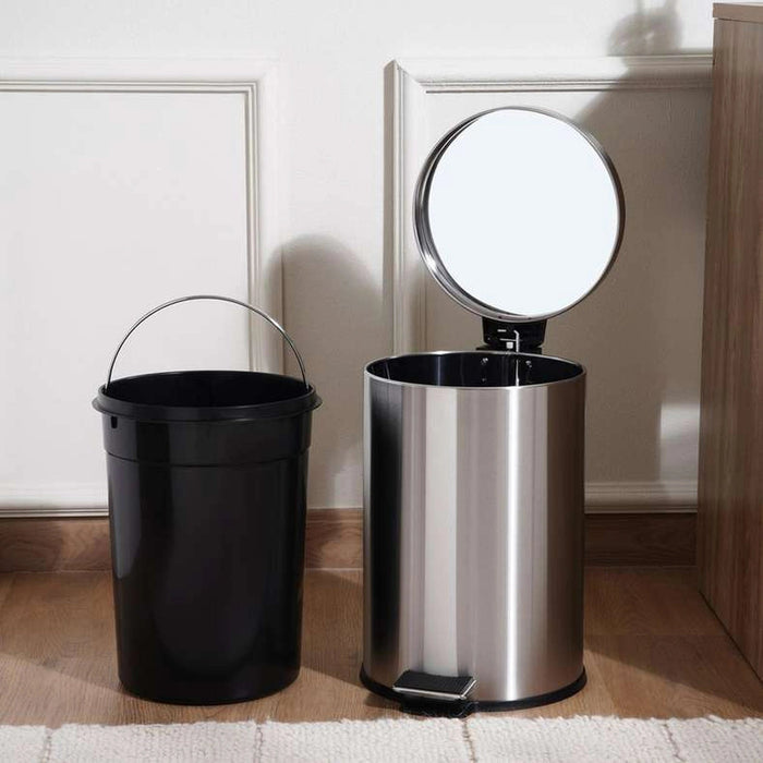 Daily Soft Close Metal Pedal Bin . 20L - Chrome Pan Home