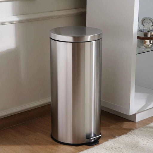 Daily Soft Close Metal Pedal Bin 36X30.2X62.5Cm 30L - Chrome Pan Home