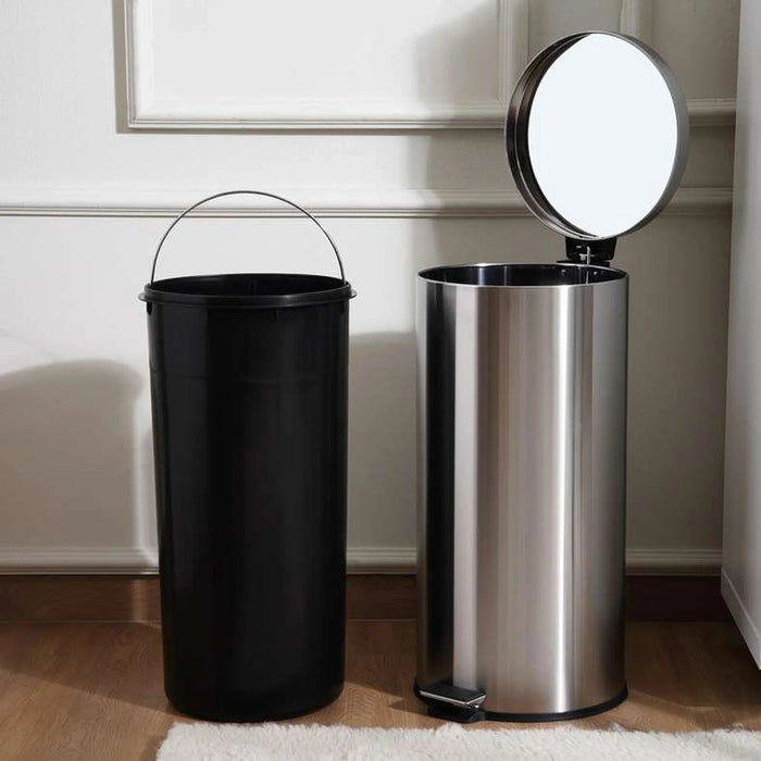 Daily Soft Close Metal Pedal Bin 36X30.2X62.5Cm 30L - Chrome Pan Home