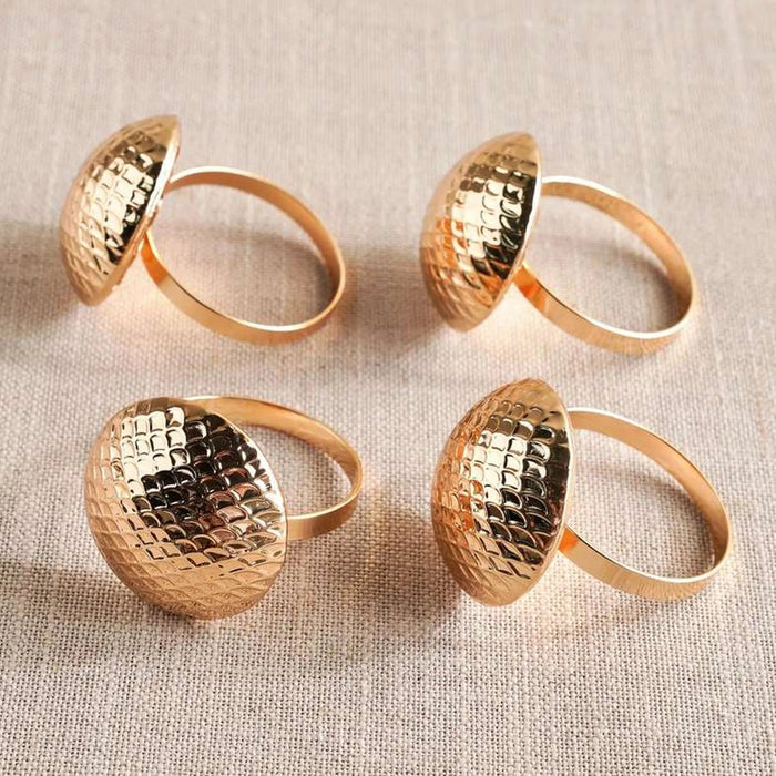 Dainty Ring 4 Piece Napkin Ring Set 5X4Cm- Amber Pan Home