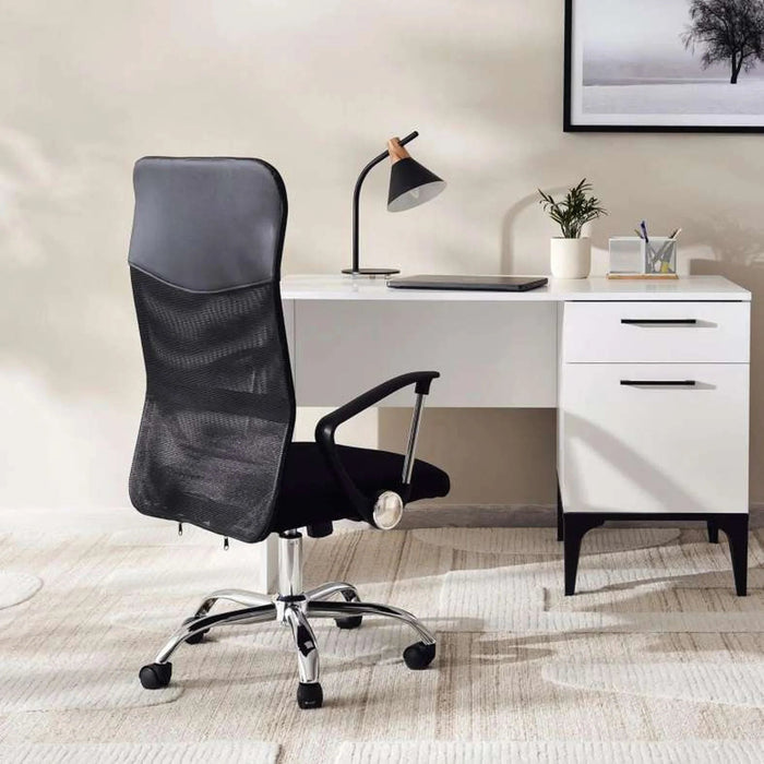 Dallyn Office High Back Chair Mesh And Fabric- Black Pan Home