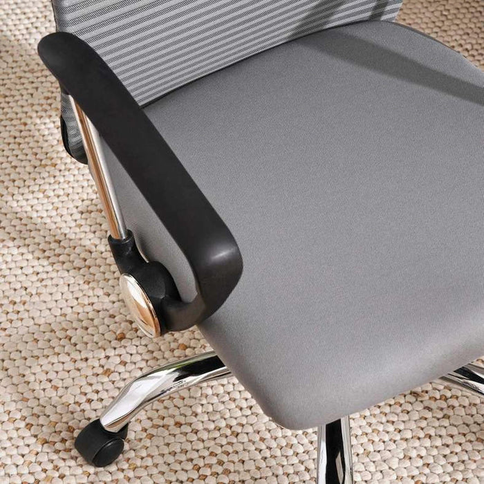 Dallyn Office High Back Chair Mesh And Fabric- Grey Black Pan Home
