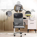 Dallyn Office High Back Chair Mesh And Fabric- Grey Black Pan Home