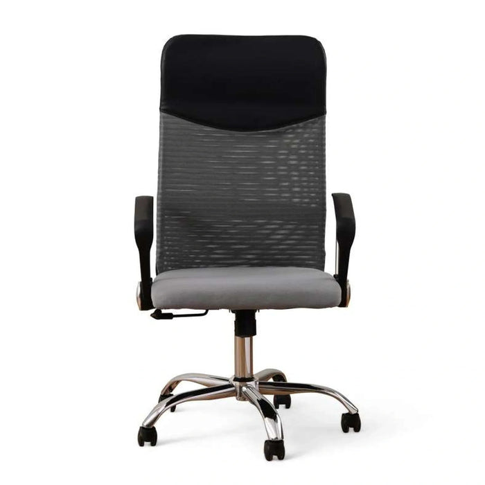 Dallyn Office High Back Chair Mesh And Fabric- Grey Black Pan Home