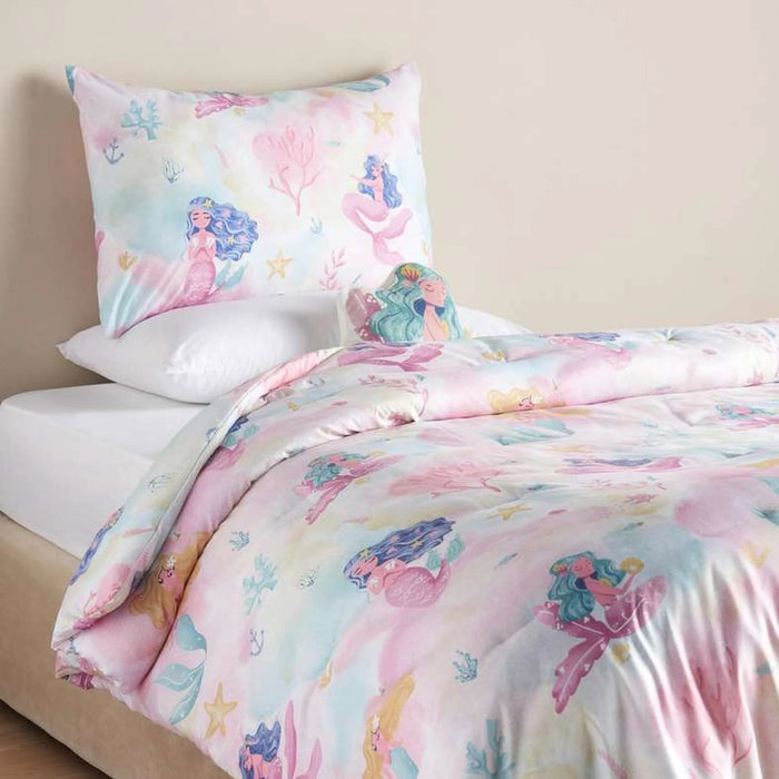 Dancing Mermaids 3-Piece Comforter Set 160X220Cm - Pink