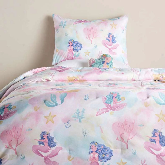 Dancing Mermaids 3-Piece Comforter Set 160X220Cm - Pink