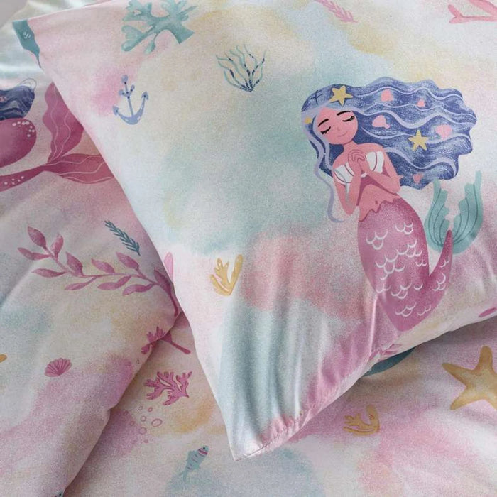 Dancing Mermaids 3-Piece Comforter Set 160X220Cm - Pink