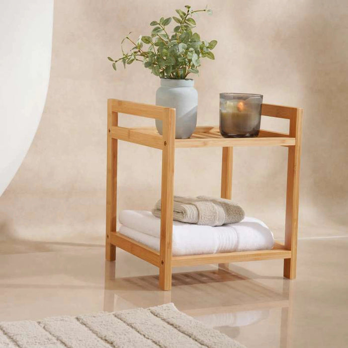 Danfold 2-Tier Bamboo Bath Rack - Natural Pan Home