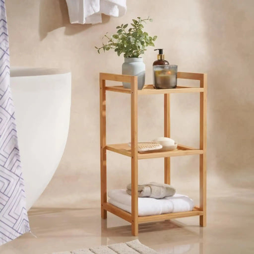 Danfold 3-Tier Bamboo Bath Rack - Natural Pan Home
