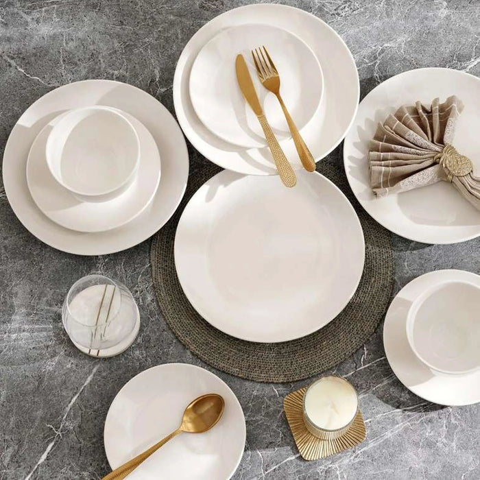 Daphne 24-Piece New Bone China Dinner Set -White