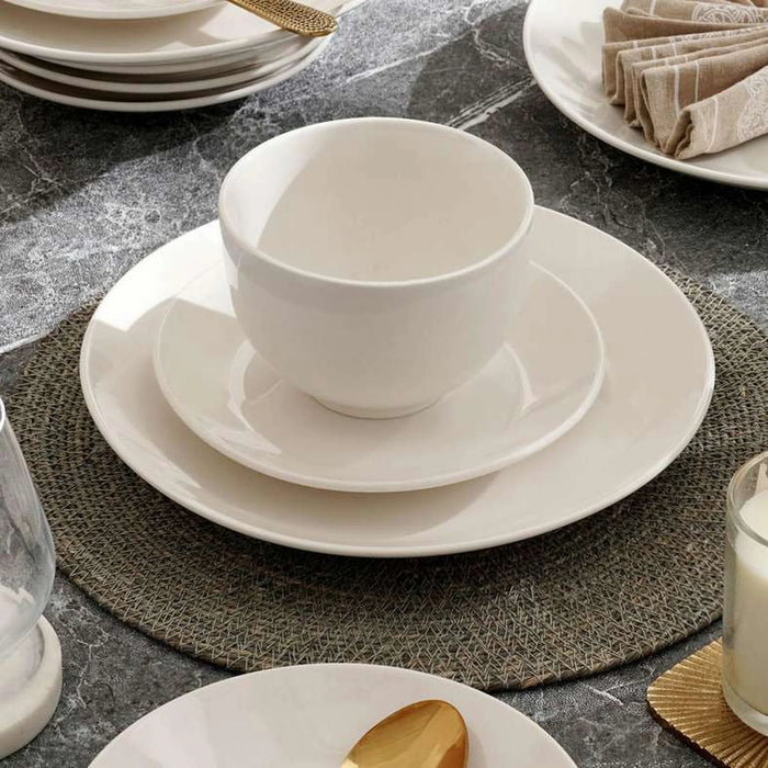 Daphne 24-Piece New Bone China Dinner Set -White