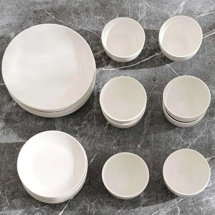 Daphne 24-Piece New Bone China Dinner Set -White