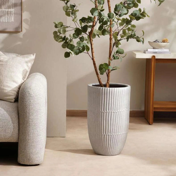 Darus Polyresin Planter Dia36X58Cm - Off White Pan Home