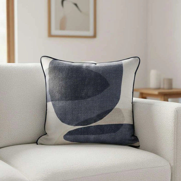 Darwin Printed Down Alternative Filled Cushion 50X50Cm - Pearl Blue Pan Home