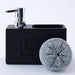 Davis Dish Wash Liquid Dispenser With Scrubber Holder 16X7.2X15.1Cm-Black Pan Home