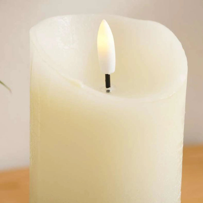 Dazzle Real Wax Glitter Led Pillar Candle 7.5X15Cm - Silver