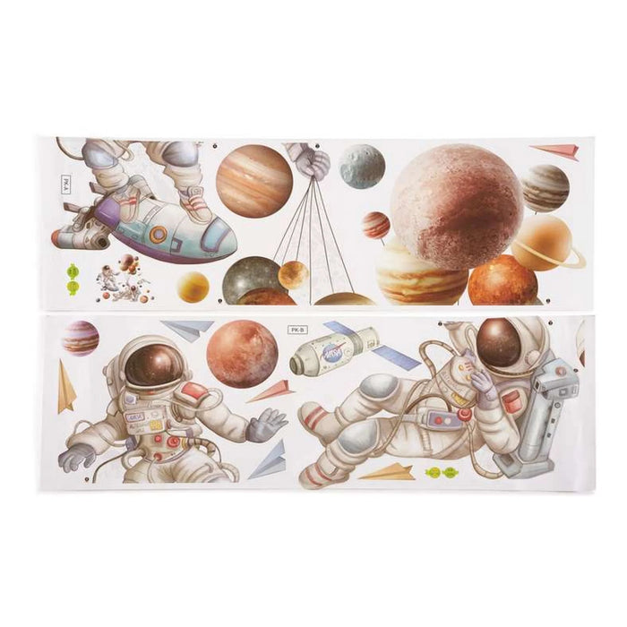 Decowall 2-Piece Astronaut And Outer Space Wall Sticker 30X90Cm - White Pan Home