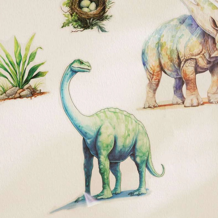 Decowall Dinosaur 2-Piece Wall Sticker 30X90Cm - White Pan Home